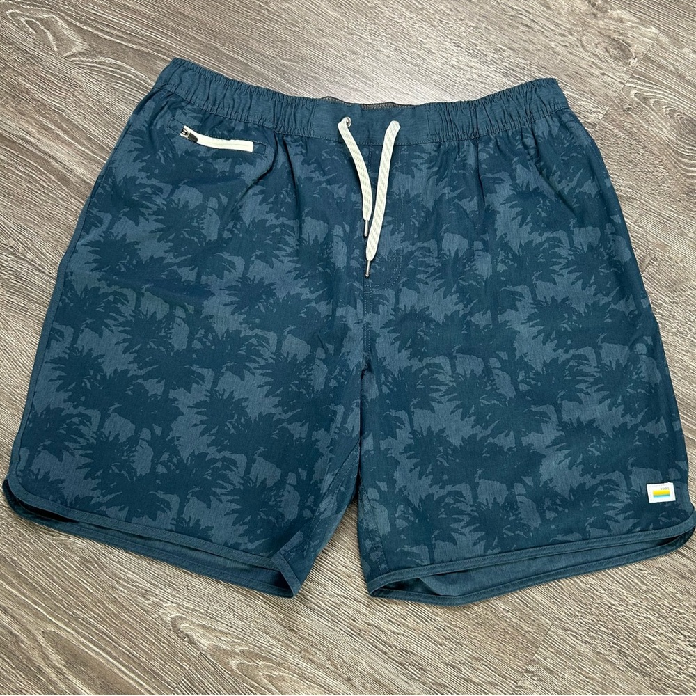 Vuori Men's Blue Palm Print Shorts